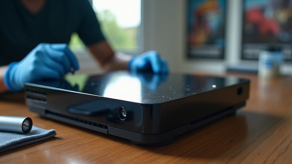 inspecting used consoles thoroughly