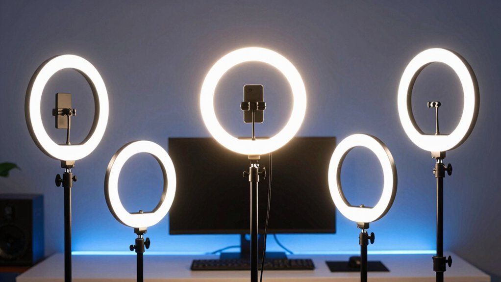 five ring lights professionally lit