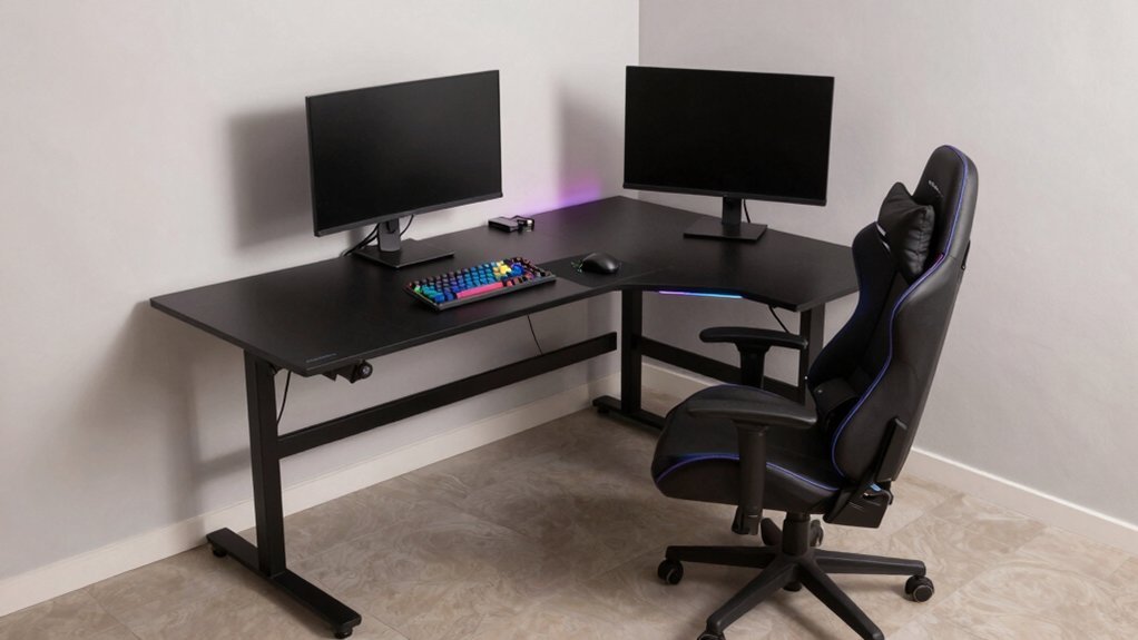 budget friendly l shaped desk setup
