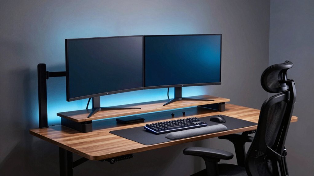 cable managed ergonomic door desk setup