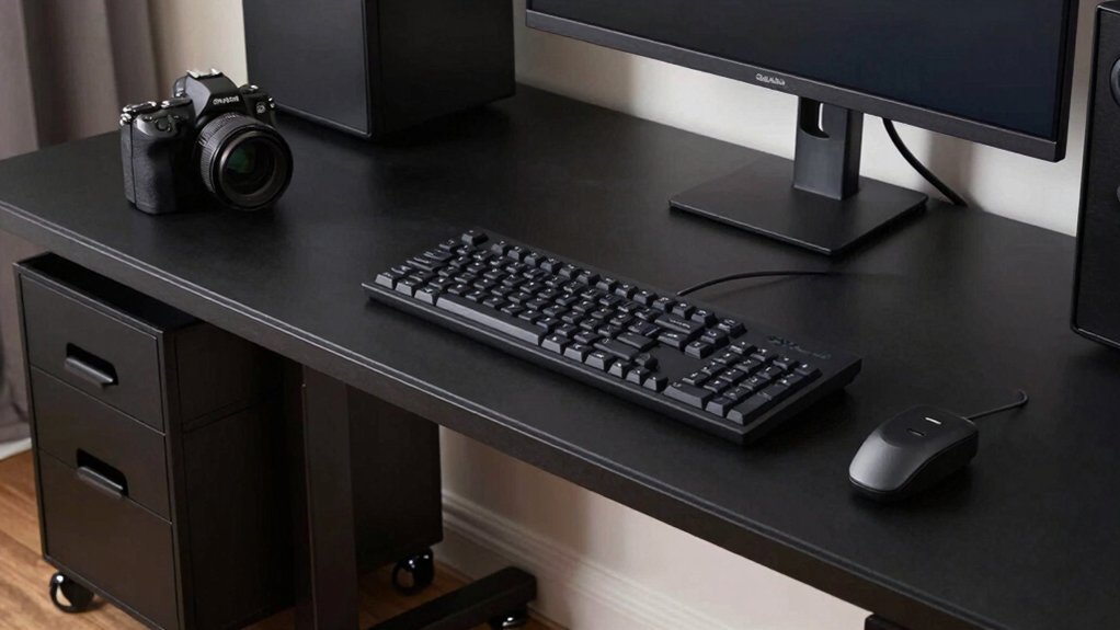 castor mounted rolling under desk storage