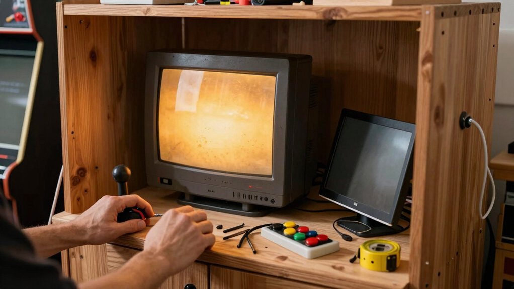 cheap crt lcd arcade monitor install