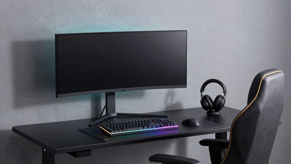 compact wall mounted gaming desk setup