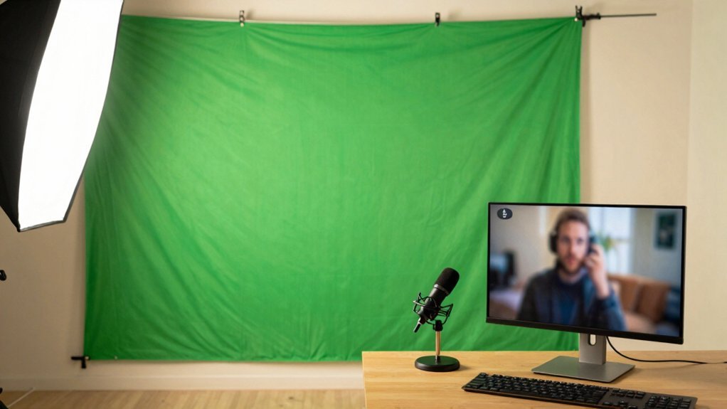 even keyable green screen setup