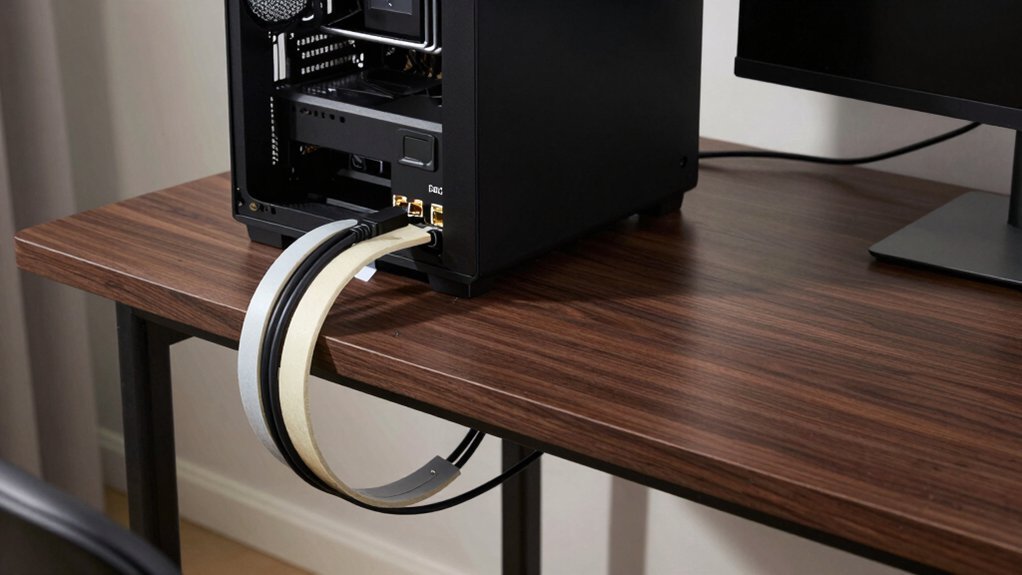 hide power and ethernet cables neatly