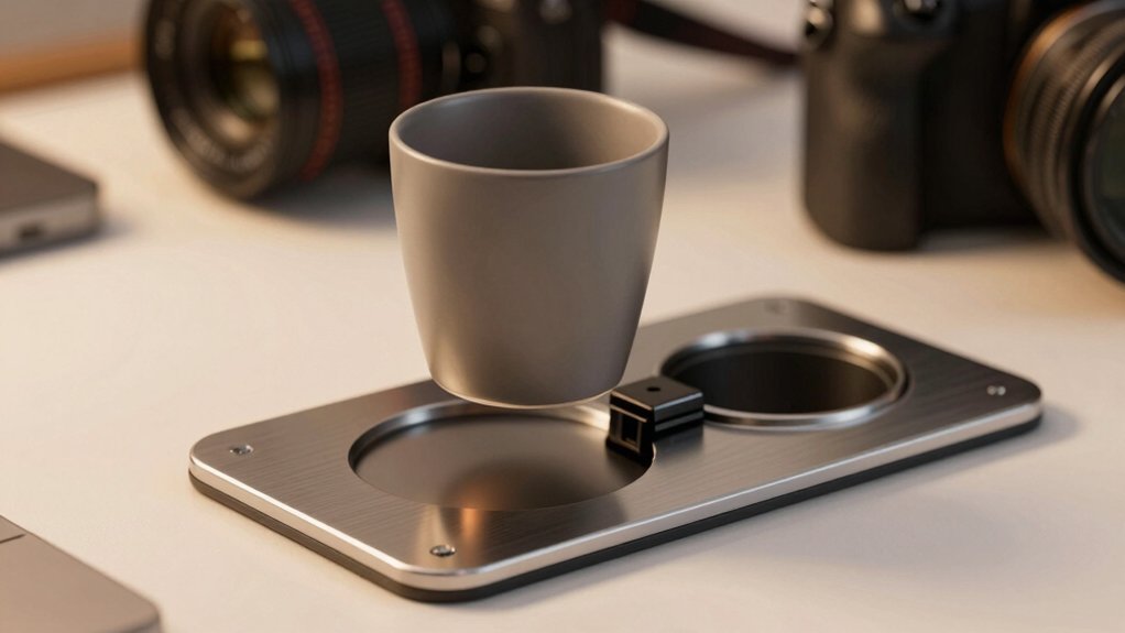 magnetic desk cup holder setup