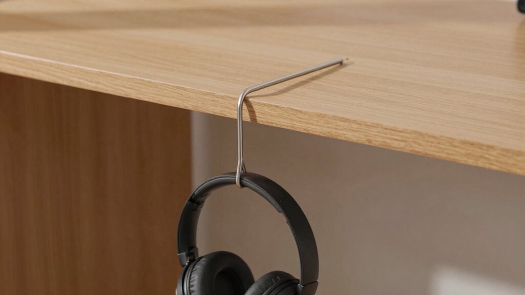 minimalist under desk headphone hanger