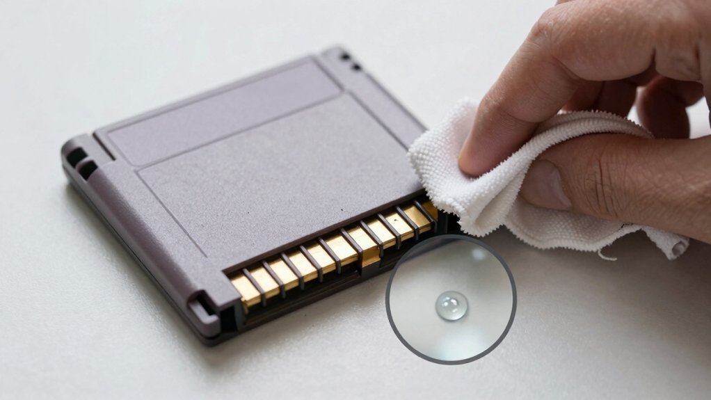 open cartridge clean pins carefully