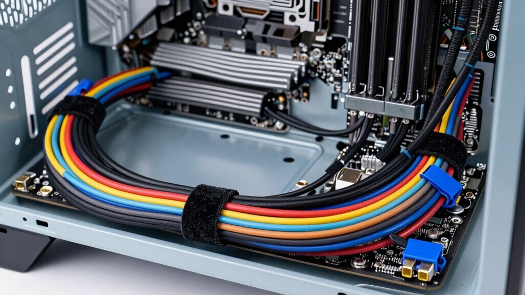 secure cable bundles with velcro and clips