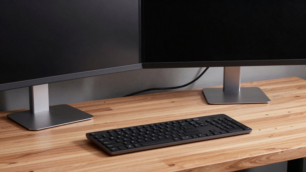 solid height adjustable dual monitor surface