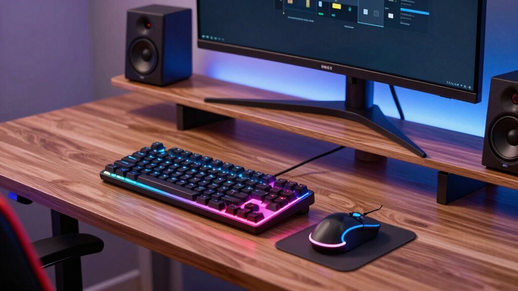 tenmiro rgb strips integrated with ikea desk