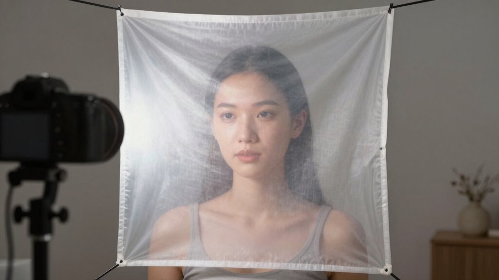 thin white diffusion cloth layered softly