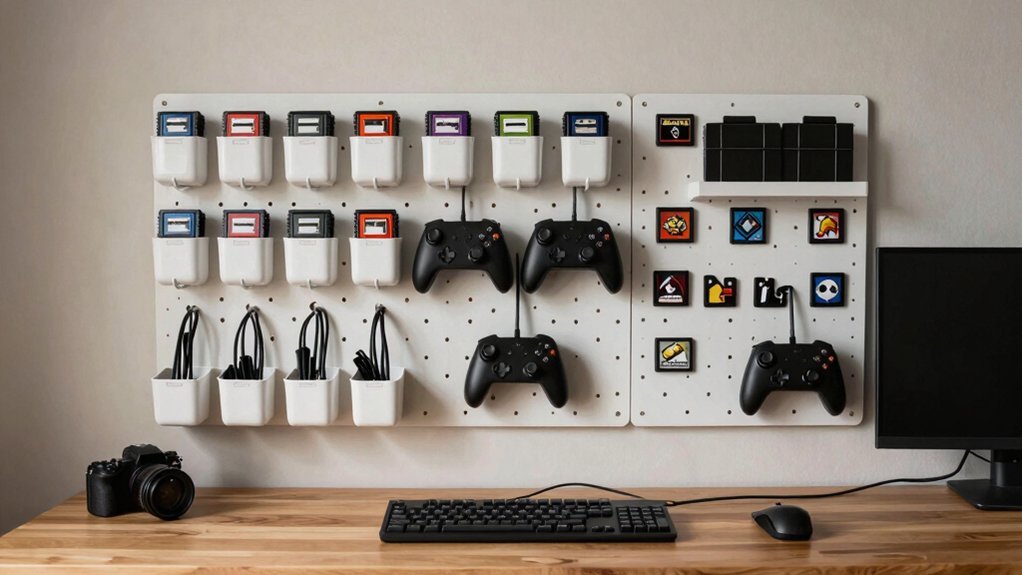 wall mounted pegboard organization for tools